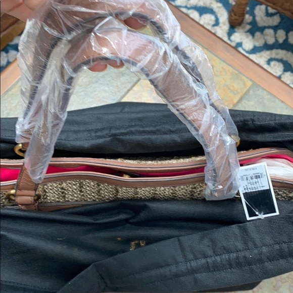 Juicy Couture Palm Springs Straw/Leather Tote NEW - Picture 11 of 15